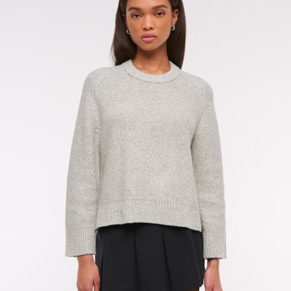 Abercrombie & Fitch Madeline Textural Crew Sweater Light Gray - Picture 2 of 9